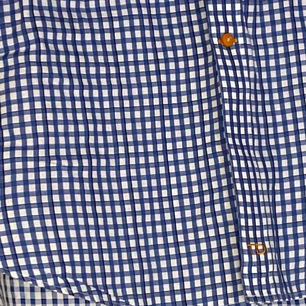 Thomas Dean blue checked button down - Picture 2 of 5